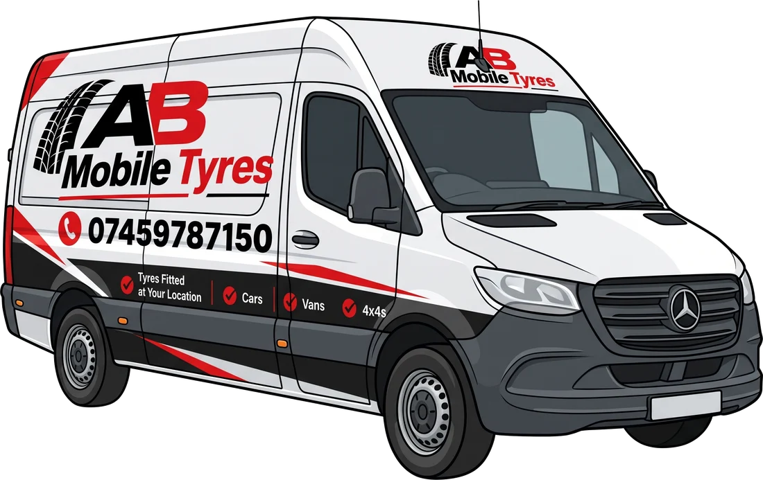 AB Mobile Tyres van — mobile tyre fitting for cars, vans and 4x4s, call 07459 787 150